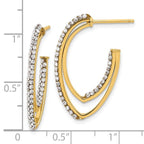 Leslie's 14K Polished Crystal J-Hoop Post Earrings - Image 4