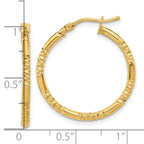 Leslie's 14K Polished and Textured Hoop Earrings - Image 4
