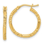 Leslie's 14K Polished and Textured Hoop Earrings