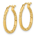Leslie's 14K Polished and Textured Hoop Earrings - Image 2