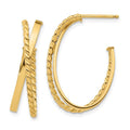 Leslie's 14K Polished and Twist J-Hoop Post Earrings