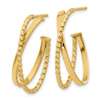 Leslie's 14K Polished and Twist J-Hoop Post Earrings - Image 2