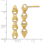 14K Diamond-cut Fancy Link Drop Post Earrings - Image 4