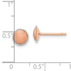 Leslie's 14K Rose Gold with White Gold Accent Brushed Post Earrings - Image 4