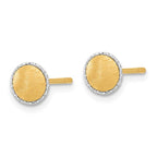 Leslie's 14K with White Gold Accent Brushed Post Earrings - Image 2