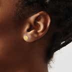 Leslie's 14K with White Gold Accent Brushed Post Earrings - Image 3