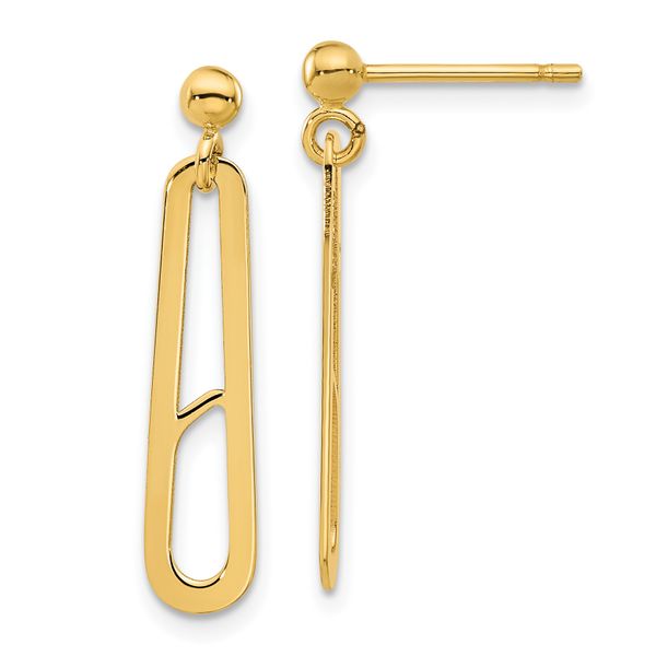 Leslie's 14K Polished Paperclip Dangle Earrings