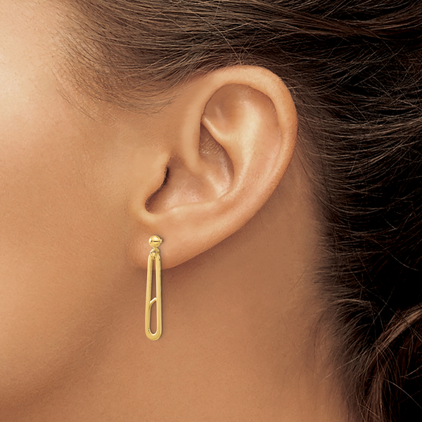 Leslie's 14K Polished Paperclip Dangle Earrings - Image 3