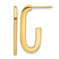 14K Polished Modern J-Hoop Earrings