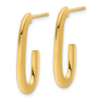 14K Polished Modern J-Hoop Earrings - Image 2