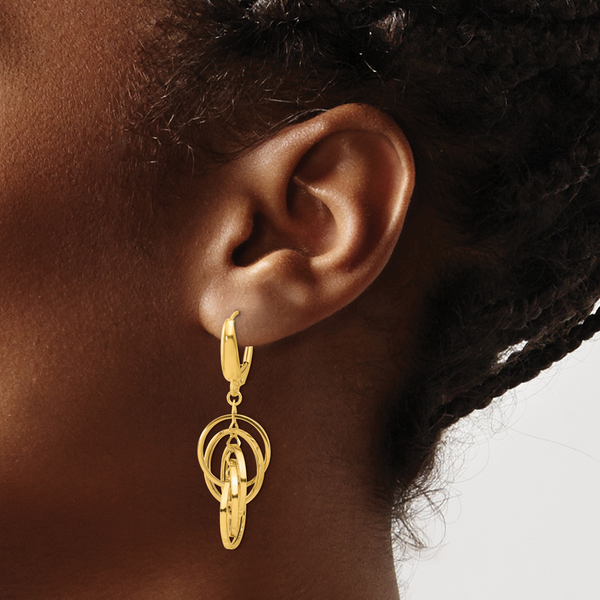 Leslie's 14K Polished Circles Dangle Earrings - Image 3