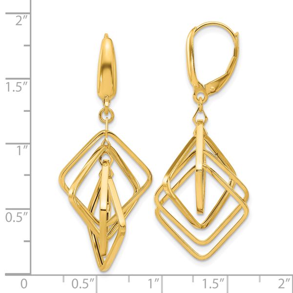 Leslie's 14K Polished Squares Dangle Earrings - Image 4