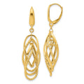 Leslie's 14K Polished and Textured Ovals Dangle Earrings