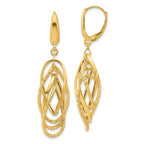 Leslie's 14K Polished and Textured Ovals Dangle Earrings