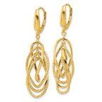 Leslie's 14K Polished and Textured Ovals Dangle Earrings - Image 2