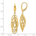 Leslie's 14K Polished and Textured Ovals Dangle Earrings - Image 4