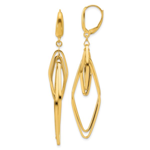 Leslie's 14K Polished Diamond Shaped Dangle Earrings