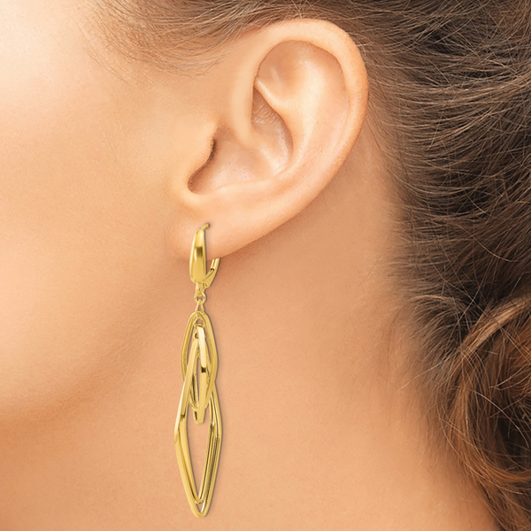 Leslie's 14K Polished Diamond Shaped Dangle Earrings - Image 3