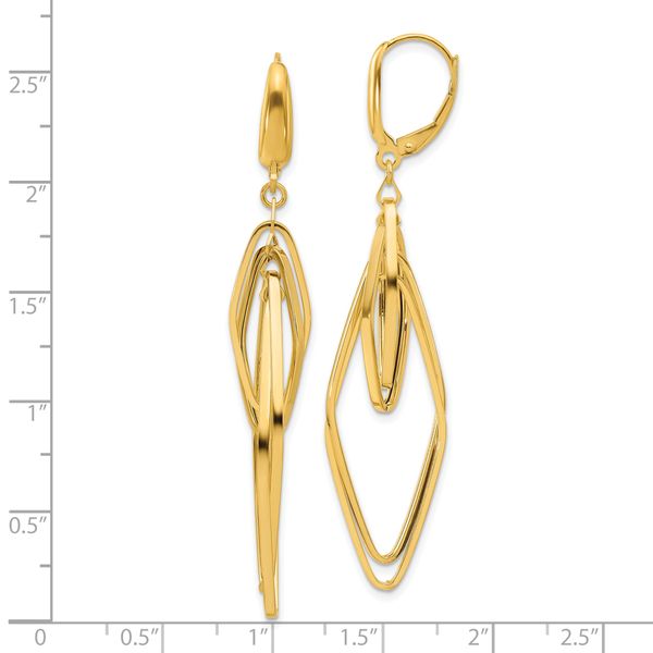 Leslie's 14K Polished Diamond Shaped Dangle Earrings - Image 4