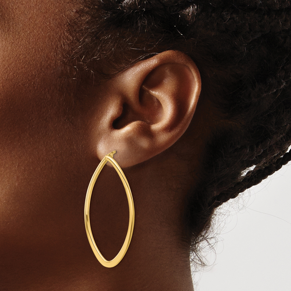 Leslie's 14K Polished Oval Hoop Earrings - Image 3