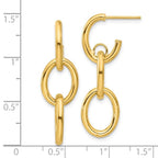 Leslie's 14K Polished Double Round Dangle Post Earrings - Image 4