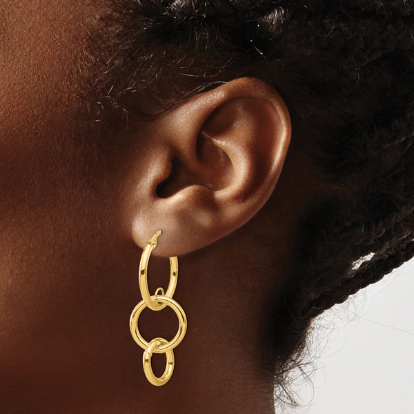 Leslie's 14K Polished Double Round Hoop Earrings - Image 3