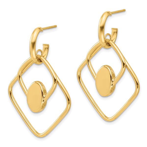 14K Polished Dangle Post Earrings - Image 2
