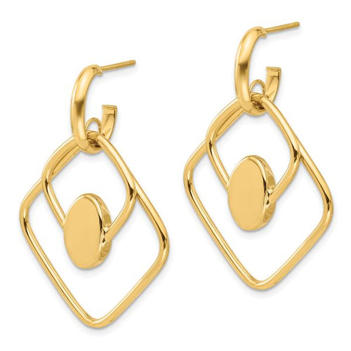 14K Polished Dangle Post Earrings - Image 2