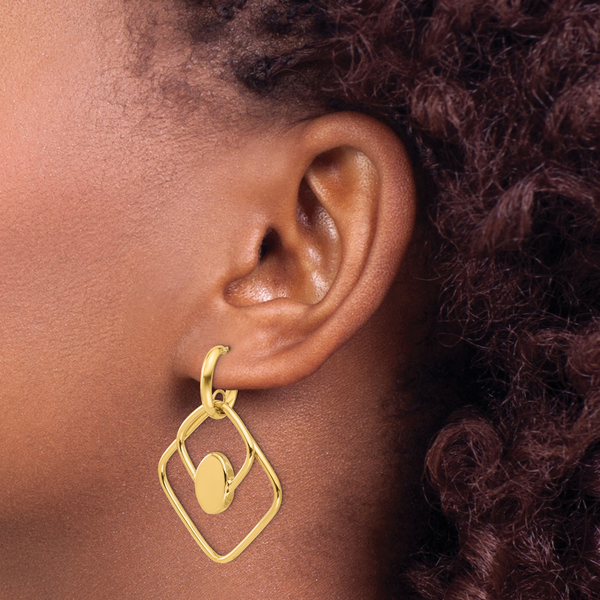 14K Polished Dangle Post Earrings - Image 3