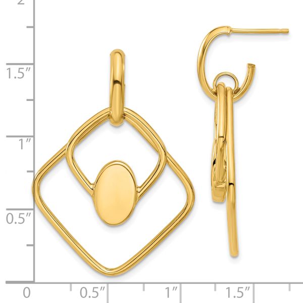 14K Polished Dangle Post Earrings - Image 4