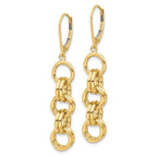 14K Polished Circle Links Dangle Earrings - Image 2