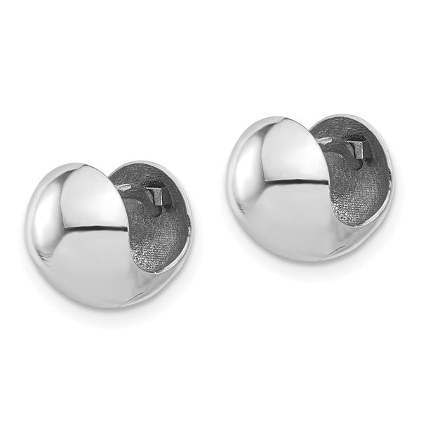 Leslie's 14K White Gold Polished Round Huggie Earrings - Image 2
