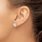 Leslie's 14K White Gold Polished Round Huggie Earrings - Image 3