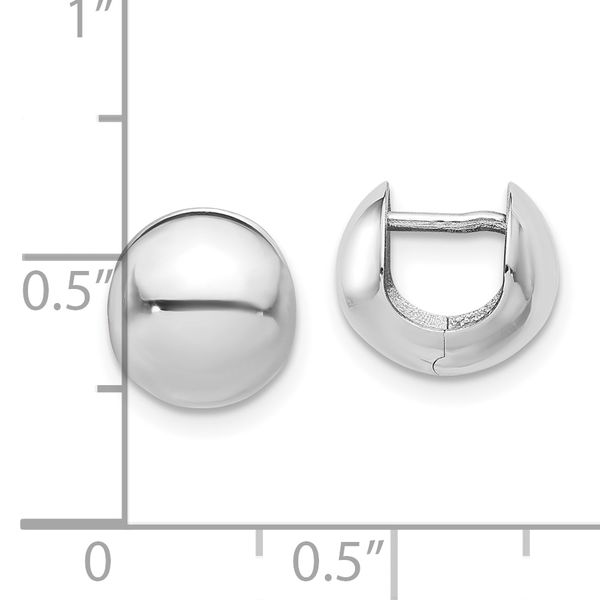 Leslie's 14K White Gold Polished Round Huggie Earrings - Image 4