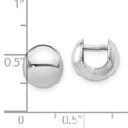 Leslie's 14K White Gold Polished Round Huggie Earrings - Image 4