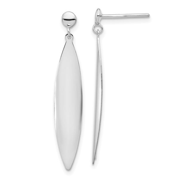 Leslie's 14K White Gold Polished Post Dangle Earrings
