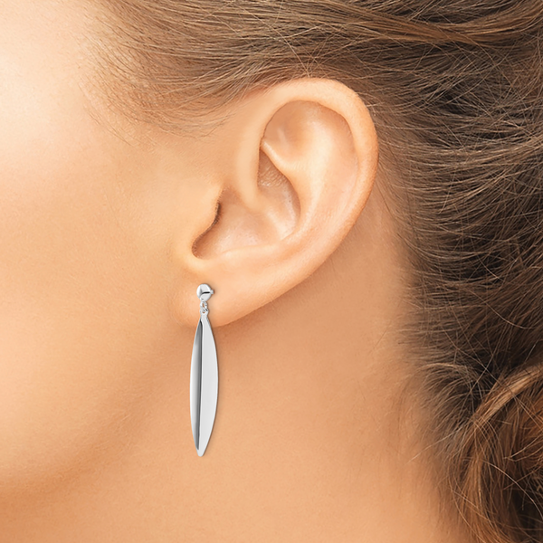 Leslie's 14K White Gold Polished Post Dangle Earrings - Image 3