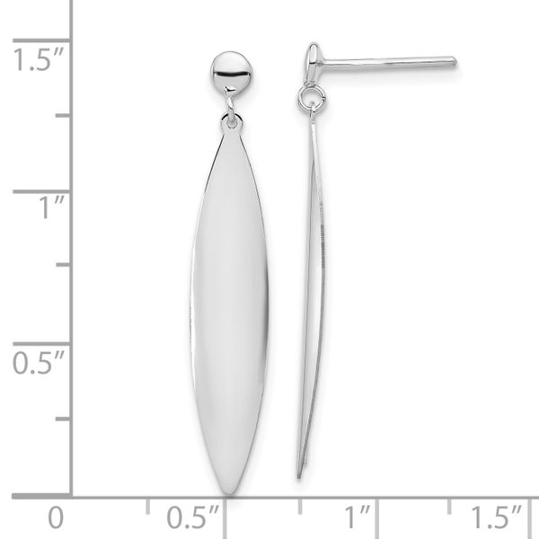 Leslie's 14K White Gold Polished Post Dangle Earrings - Image 4