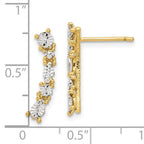 14K and White Rhodium Polished and Diamond-cut Post Earrings - Image 4