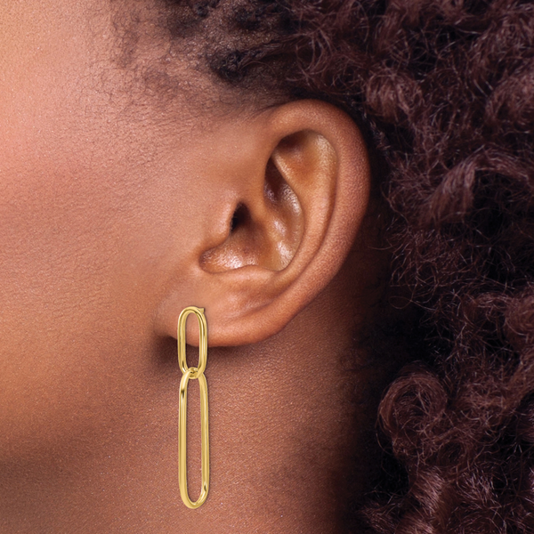 Leslie's 14k Polished Post Drop Earrings - Image 3