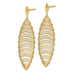 14K Polished and Textured Post Dangle Earrings - Image 2