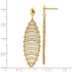 14K Polished and Textured Post Dangle Earrings - Image 4