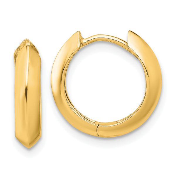 Leslie's 14K Polished Hinged Huggie Earrings