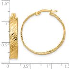 Leslie's 14K Polished and Textured Round Hoop Earrings - Image 4