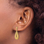 14K Filigree Teardrop Post Dangle Earrings - Image 3