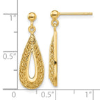 14K Filigree Teardrop Post Dangle Earrings - Image 4