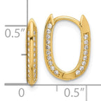 14K Polished CZ Hinged Hoop Earrings - Image 4