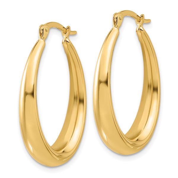 Leslie's 14K Polished Oval Hoop Earrings - Image 2