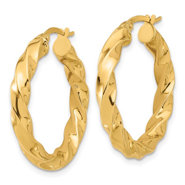 Leslie's 14K Polished Twisted Hoop Earrings - Image 2