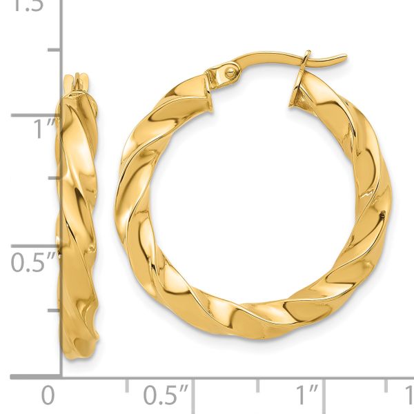 Leslie's 14K Polished Twisted Hoop Earrings - Image 4